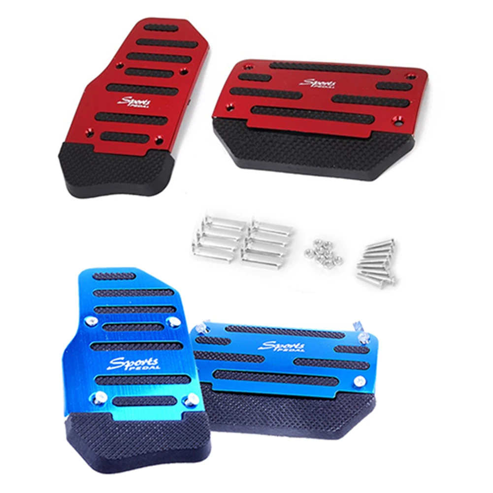 2Pcs Non-slip Automatic Transmission Car Pedal Manual Car Brake Clutches Accelerator Aluminum Alloy Antiskid Foot Treadle