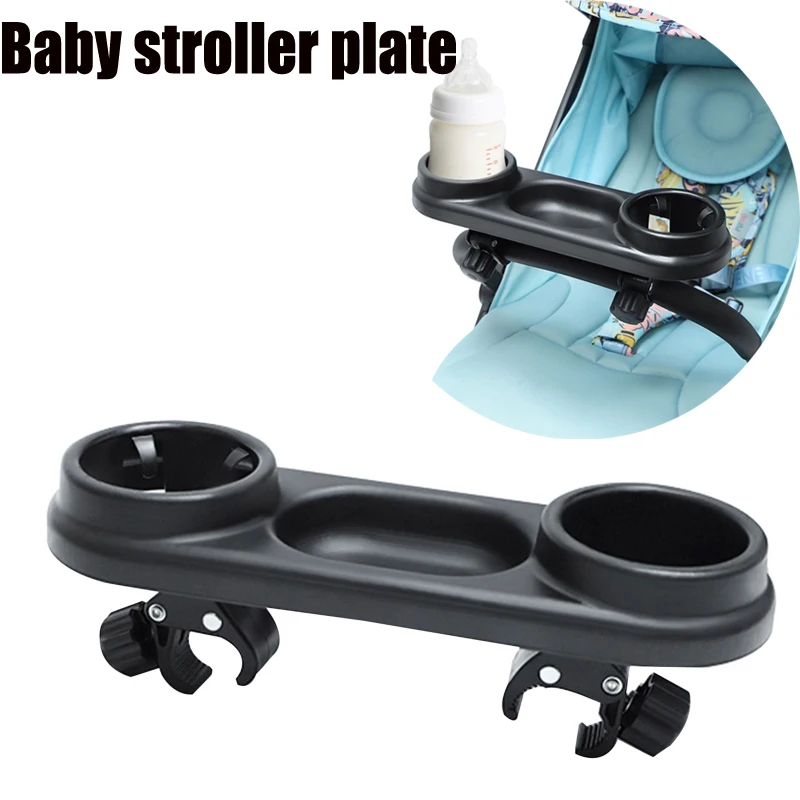 

Universal Stroller Plate Tray Bottle Holder 2 in 1 Plate Holder, Stroller Bottle Table Holder, Beverage Bottle Food Plate Holder