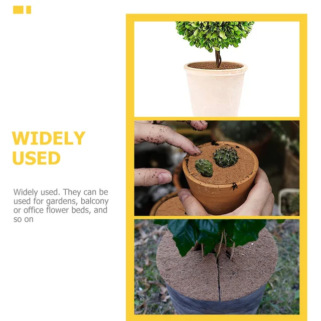 12 Db Virág Edény Kókuszszőnyeg Kerek Ültetett Fák Öntöző Gyűrű Talajtakaró Kókuszdió Kézműves Párnák Kókuszszálas Kókuszfedele - Image 3