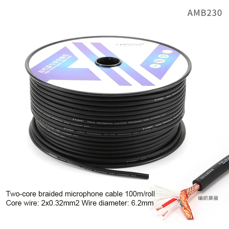 1–30 m langes, symmetrisches, doppelt abgeschirmtes Hi-Fi-XLR-Audiokabel für Mikrofon/Gitarre/Mixer/DIY-Lautsprecher/elektronische Orgel – AME/AMC230-Serie – Detail 20