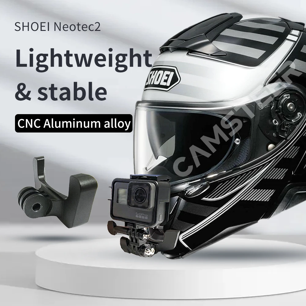 Capacete Chin Mount para Gopro Hero Alumínio Cnc Personalizado Acessórios da Câmera Gopro Hero 10 Insta360one x2 Akaso Shoei-neotec2 - Image 5