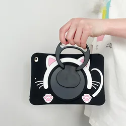 Durable Kids Shockproof Stand Case for Samsung Galaxy Tab A 8 & 10 Tablets (Black cat)