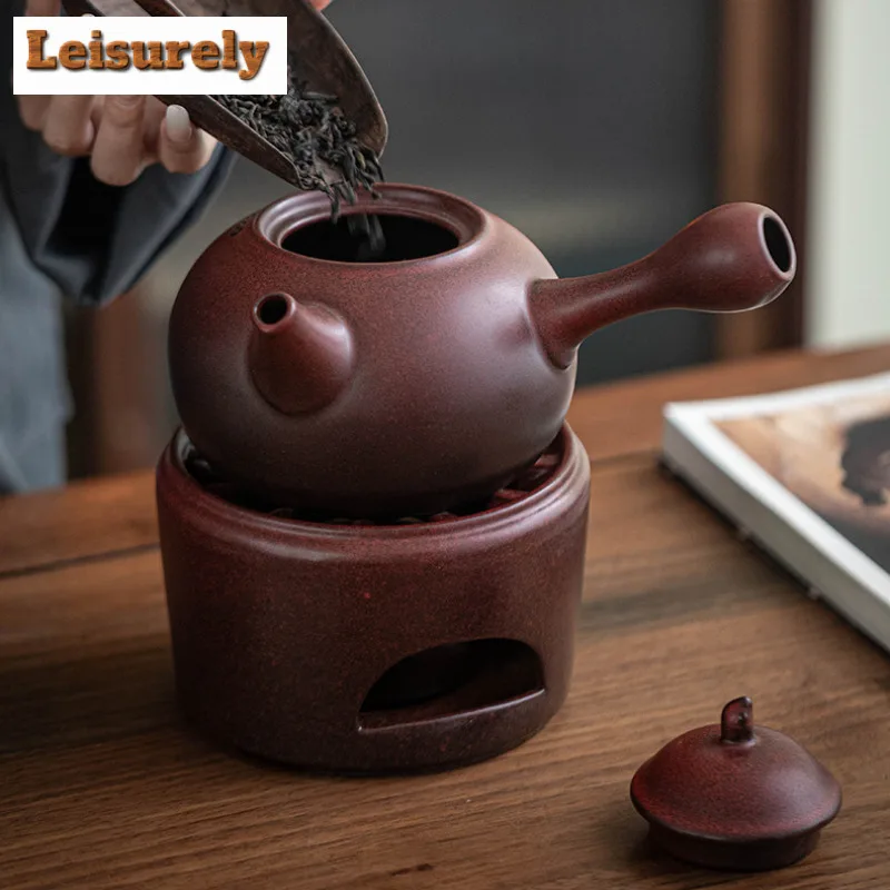 800ML Large Capacity Ceramic Health Teapot Side Handle Pot For Infusions Tea Maker Stove Boiling Water Kettle Kung Fu Teaset