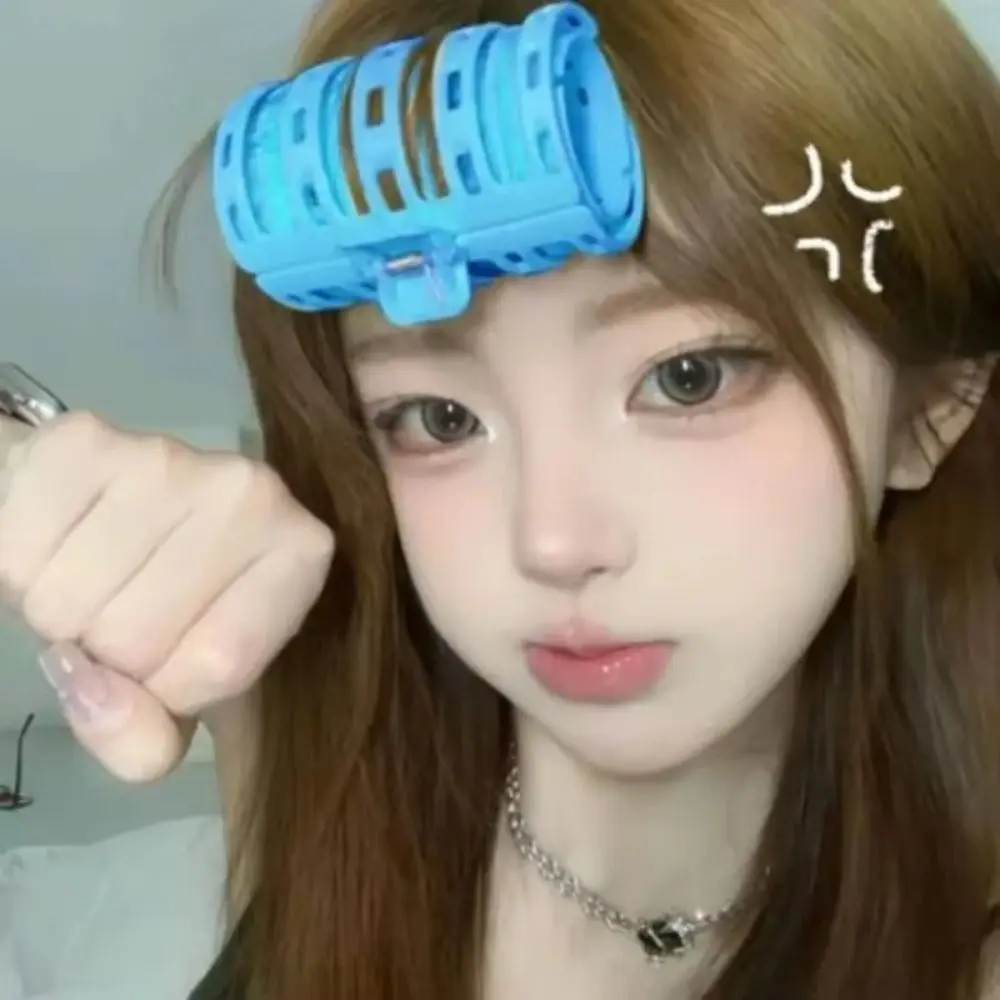 내구성 있는 플라스틱 헤어 롤러 앞머리용 셀프 접착식 풍성한 헤어 에어 뱅스 컬링 튜브 간편한 헤어 컬러 헤어드레싱 도구