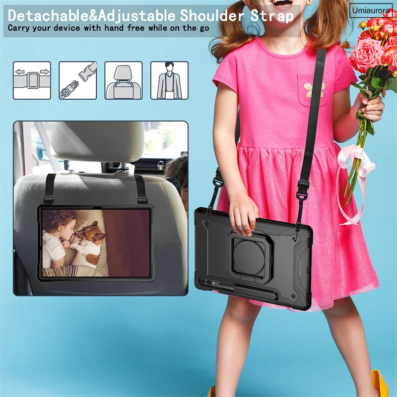 Tablet à Prova de Choque Suporte para Samsung Galaxy Tab Shockproof Anel Mão s7 s8 s9 fe Além Disso 124 Sm-x810 X610 T970 X710 - Imagem 6