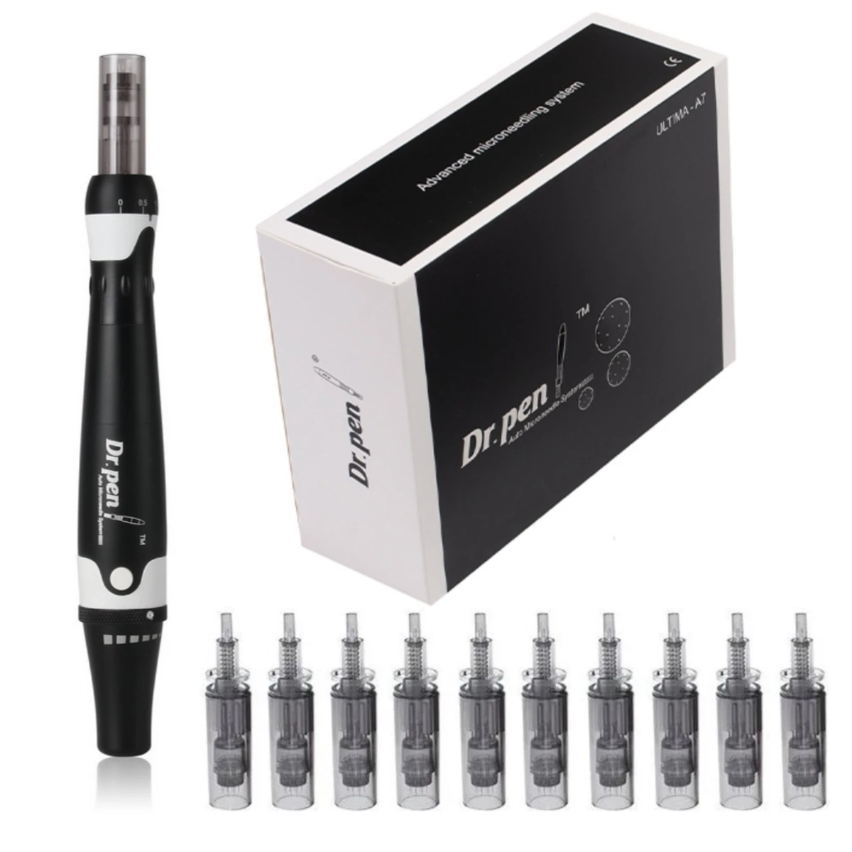 Derma Roller Microneedling Derma Pen Microneedling Needle Cartridge Derma Stamp Microneedling Cartridge Facial Needles 10 Pcs Cartridges for Dr Pen Ultima A7 Electric Wired Microneedling Derma Pen Needles for Therapy Face Skin Care Beauty Machine