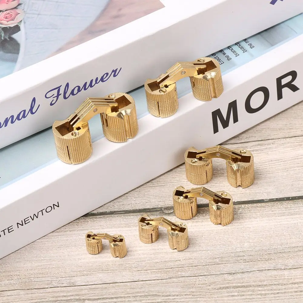 Description Picture 6 of itemBrass Furniture Hinges 8-18mm Cylindrical  Cabinet Invisible Door Hinges for Hardware Gift Box