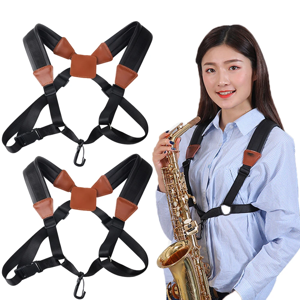 SaxophoneStrapDoubleShoulderForAdultsChildSoftSaxStrapHarness