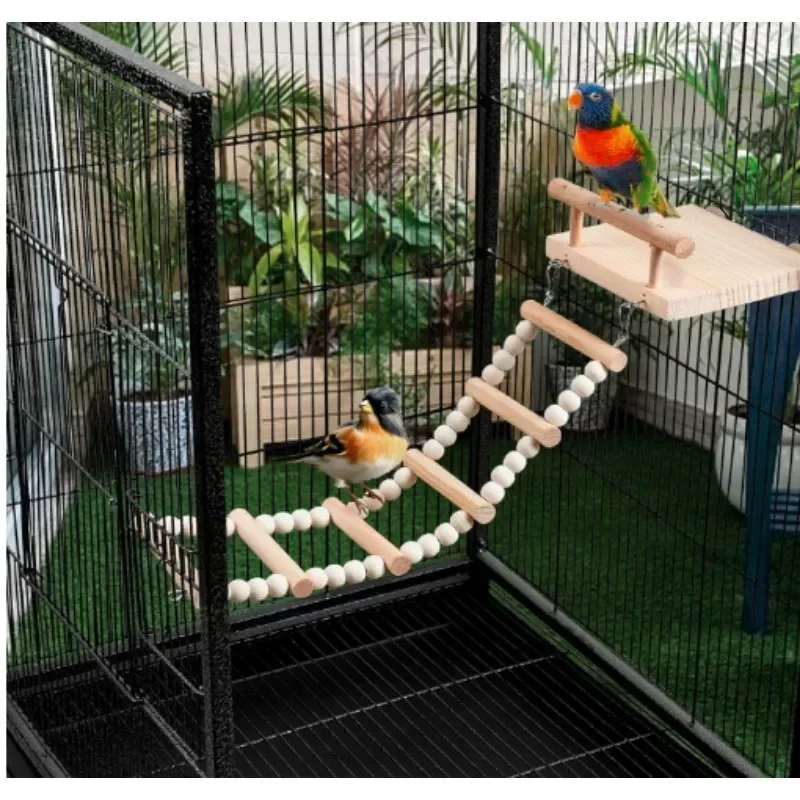 Bird Toy Hamster Toy Little Pet Springboard Combination Toy Parrot Climbing Ladder Springboard Ladder Swing Parrot Toys 4