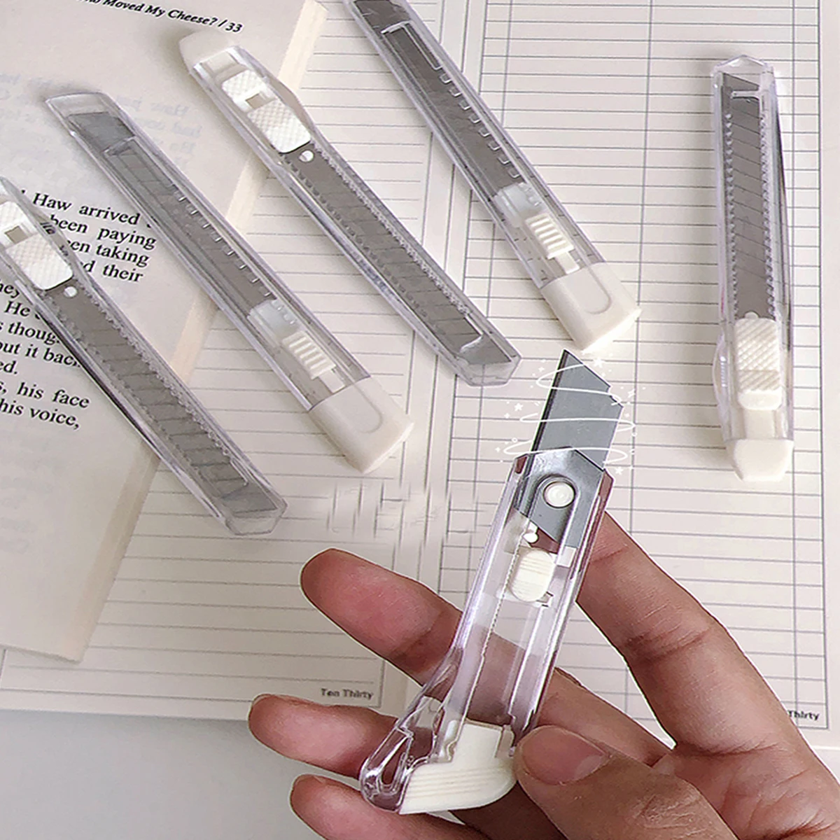 Utility Knife Paper Cutter Carving Knife Box Cutter Cutting Knife Art Knife Paper Cutting Knife Box Opener Sharkbang INS S/M/L Art Knife Express Unpacking Envelope Office Paper Cutting Art Knife Protable Tool School Stationery