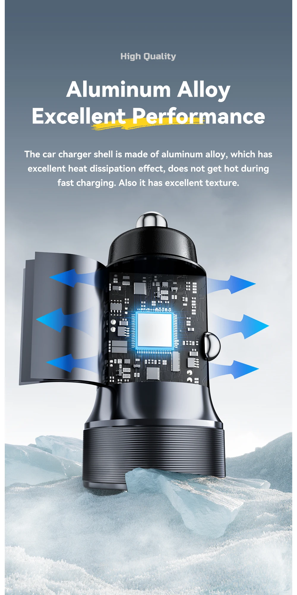 30W Mini Car Charger PD3.0 QC3.0 Quick Charge Type C Car Charger PD 22.5W Fast C