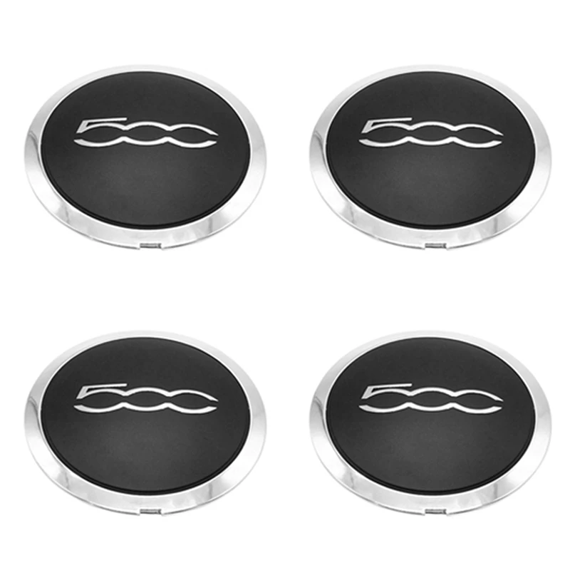 FUWUDI 4 Cache-Moyeux Abarth 500 595 695 – 133 Mm, Logo Centre De Roue ABS Noir