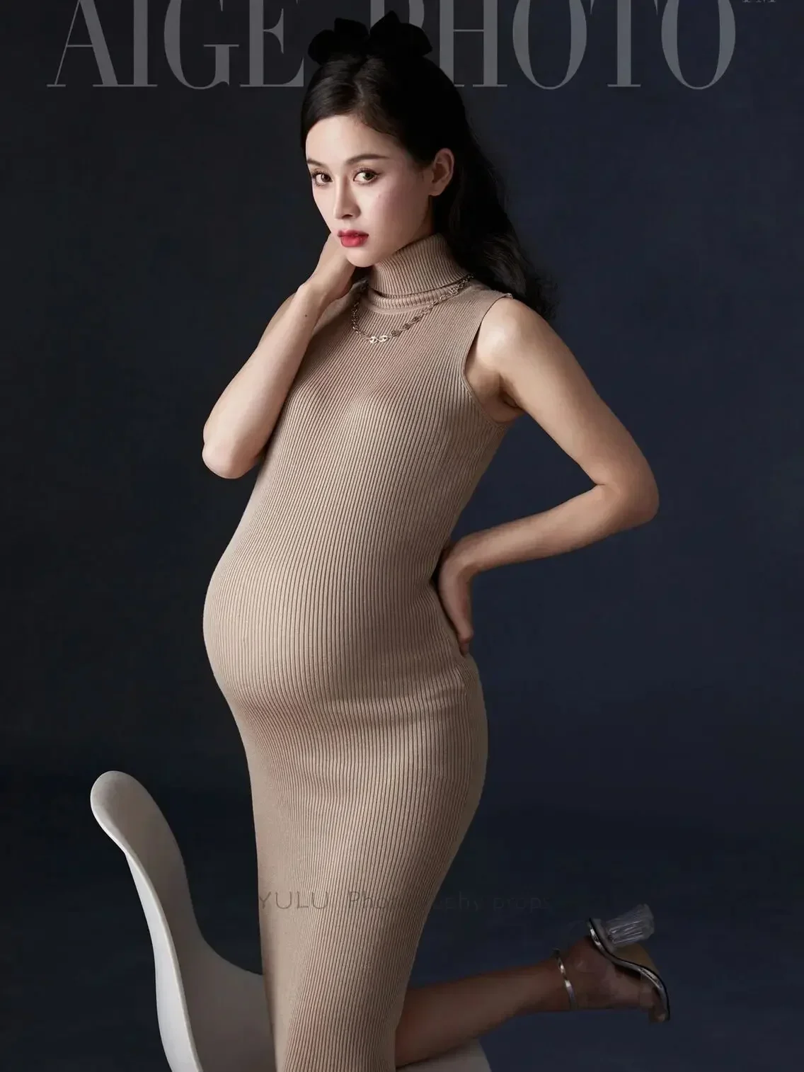 

Vintage Maternity Photography Props Dress Knitted Slim Pregnant Pregnancy Photo Shoot Clothes Studio Shooting