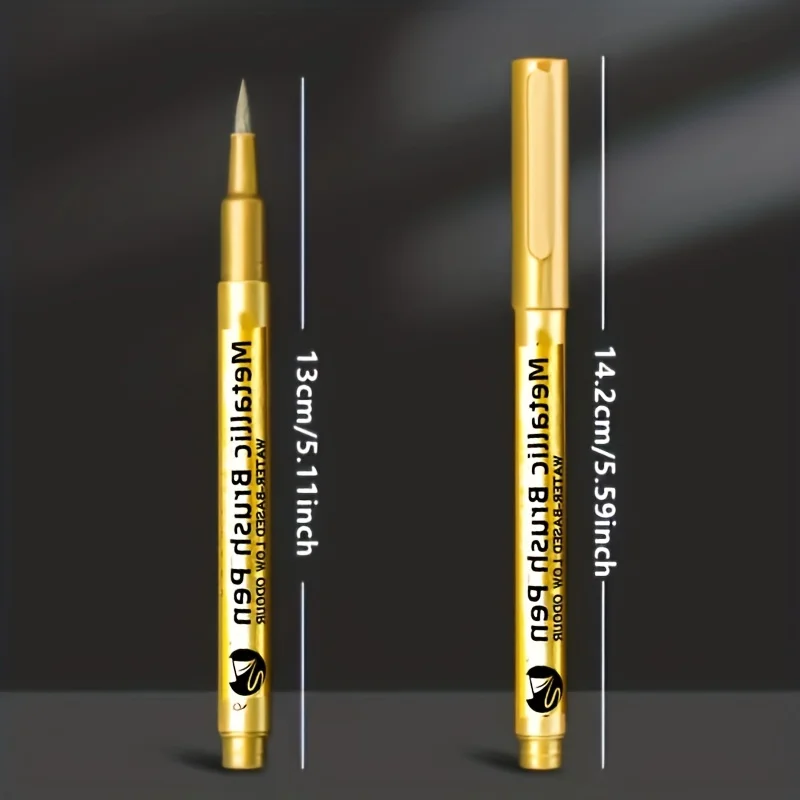 2Pcs 금속 마커 펜 영구 화이트 골드 실버 페인트 마커 아트 락 페인팅, DIY 사진 앨범, 공예, 도자기, 금속용