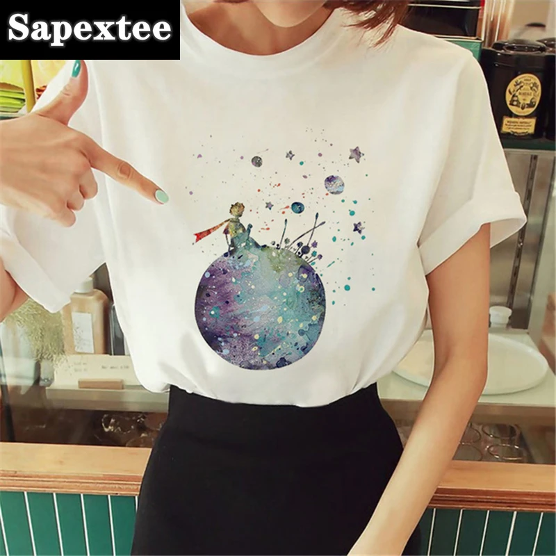 Hot Spring Summer Little Prince Graphic Women's T-Shirt Little Prince Graphic Tees Vouge Shirts For women O-Neck Short Sleeve 6
