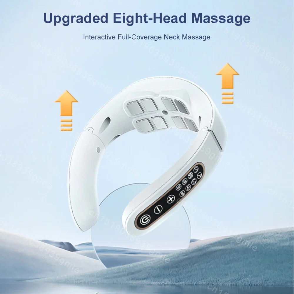 Smart Neck Shoulder Massager Tens Vibrate Low Frequency Pulse Magnetic Kneading for Cervical Relax Pain Relief Deep Massage