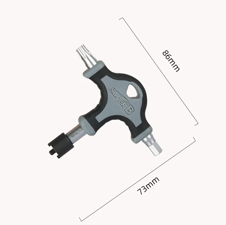 Super B Fahrradreparaturwerkzeug T-förmiger Schraubenschlüssel Kettenblatt-Mutternschlüssel Torx 30 Sechskant 5 mm / Torx 40 Sechskant 6 mm MTB Rennrad Kurbelgarniturschlüssel – Detail 5