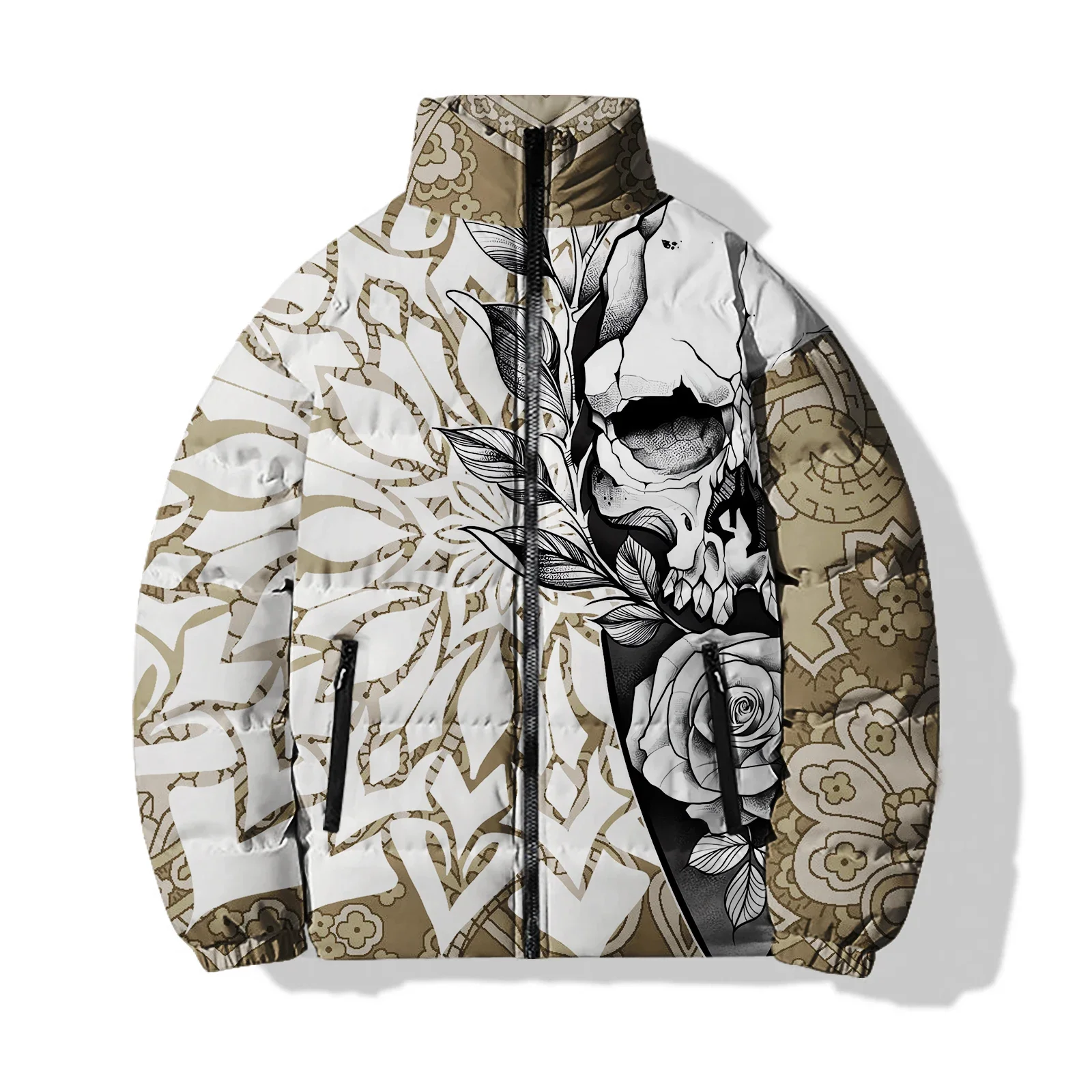 Abrigos de invierno para hombre, parkas casuales y versátiles, chaquetas originales para hombre, moda, impresión digital 3D, abrigo masculino cómodo y cálido