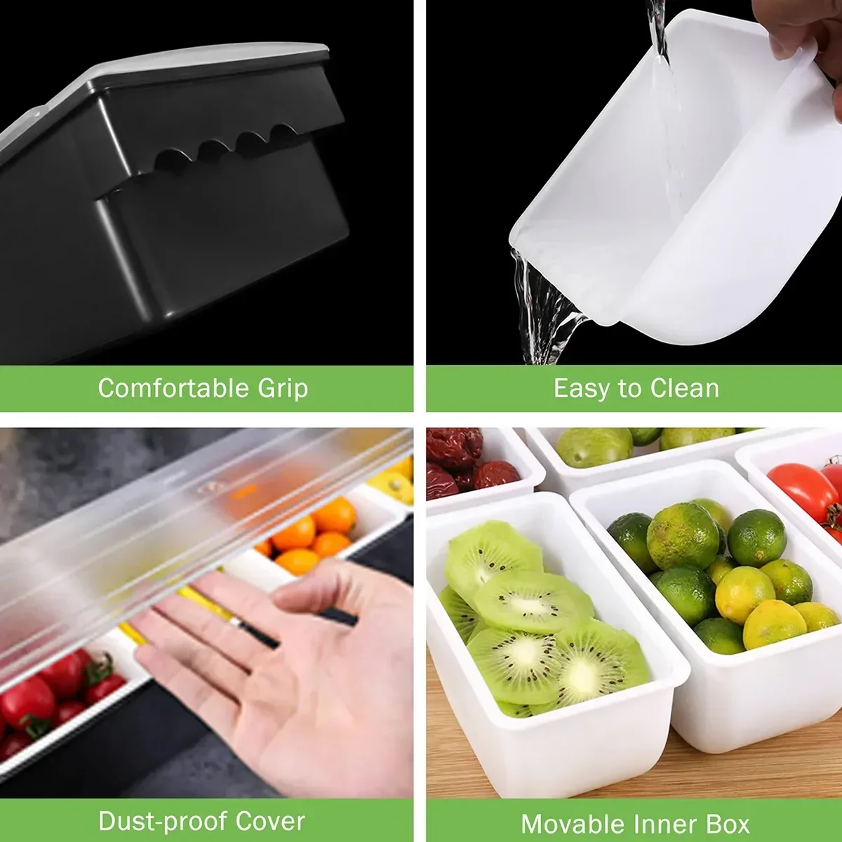 

Box Plastic Condiment Detachable Dispenser Station Topping With 4/5/6 Trays Pizza Ingredient Compartment Cover Seasoning
