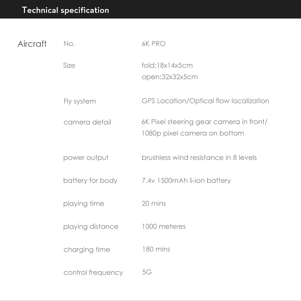 LS25 pro Drone, 6K PRO Size fold:1 8x1 4xScm open.32x