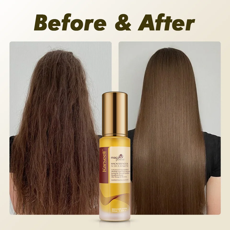 Karseell 50ml Sérum de aceite de argán marroquí prensado en frío y ligero para cabello seco y dañado_voghion.com