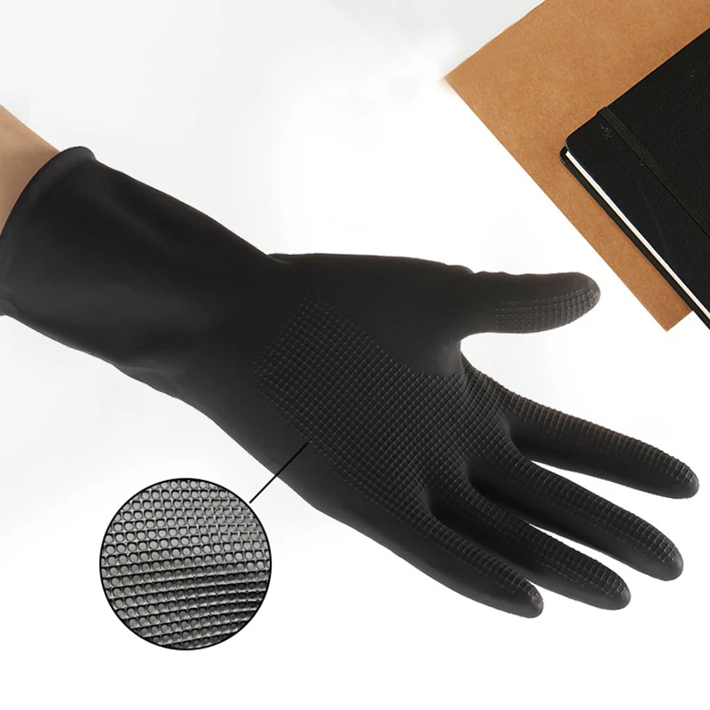 Cleaning Gloves Latex Cleaning Black Gloves Hair Dye Gloves Kitchen Garden Cleaning Waterproof Resistant Rubber