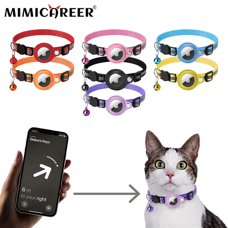 Per Airtag Tracker Collari Per Gatti Con Gps Posizionabile Riflettente Con Bell Pet Locator Collane Gatti Accessori Anti-Smarrimento Sicuri