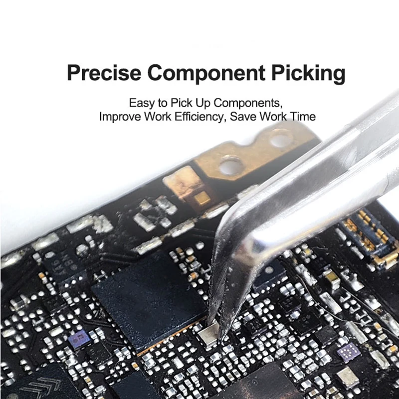 RELIFE ST-17A Precision Tweezers Curved Tips Chip Tinning Positioning Tweezers for Mobile Phone Circuit Board Repair Clamp Tools