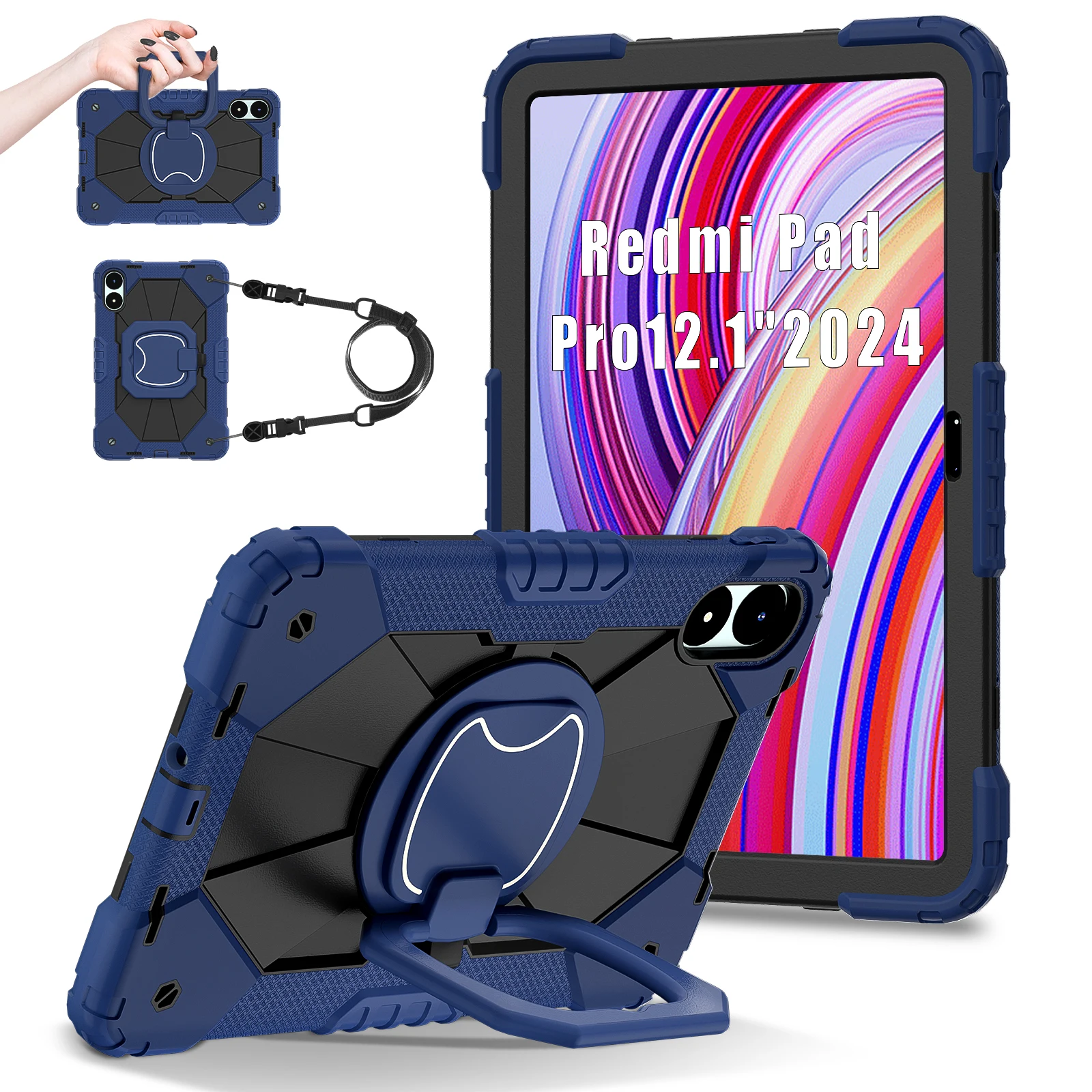 Heavy Duty Rotatable Handle Grip Armor Stand Tablet Case - 12.1 Inch