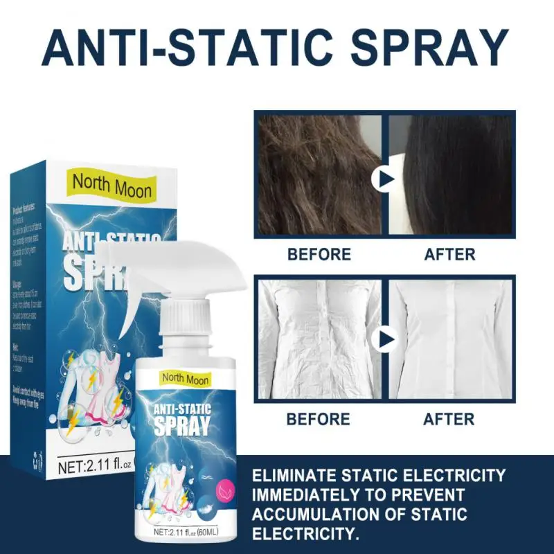 Static Remover Sprays Aromatic Non-toxic Long-lasting Anti-static Spray For Clothes Hair Quick Static Electricity Removal Items