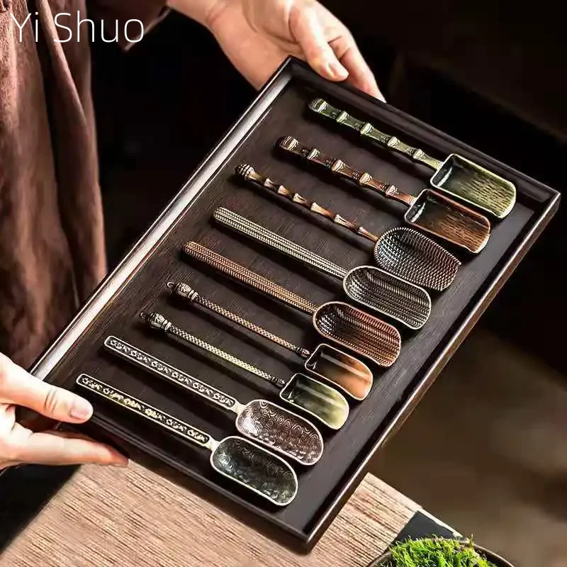 سبيكة ملعقة شاي Xiangyun العلبة ملعقة شاي الكونغ فو طقم شاي حفل الشاي أواني الشاي مجرفة مجرفة ملعقة المكسرات مغرفة التوابل