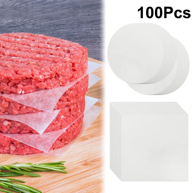 100Db/Pack Hamburger Pad Papír Kerek Eldobható Élelmiszerpapír Nem Tapadási Dupla Oldalú Patty-Rlayer Konyhai Eszközök