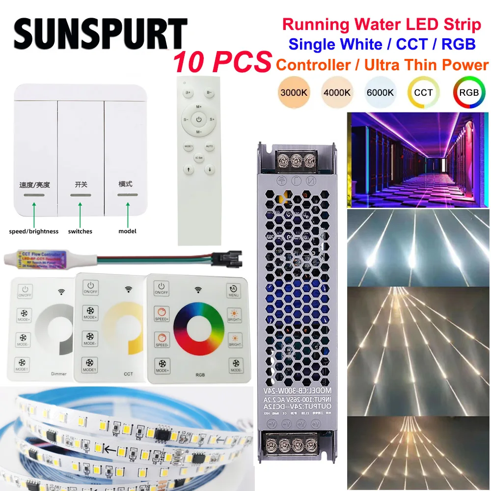 

LED Strip Lights for Horse Racing 24V WS2811 1903 120LED/m RGB Running Water Flow 5/10/20m/30M/50M/100M Integrated Linear Canopy