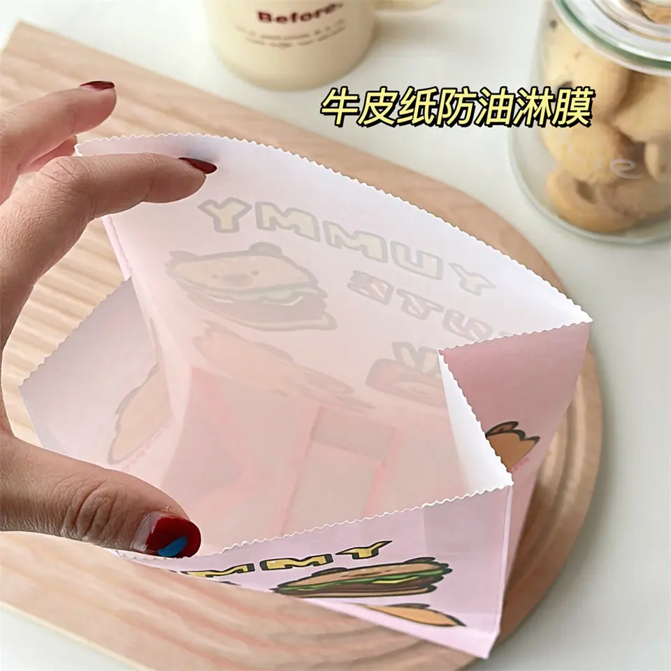 10pcs Cute Capybara Series Gift Paper Bag Baking Small Object Storage Bag Snack Wrapping Packaging Bag Creative Packaging Bags