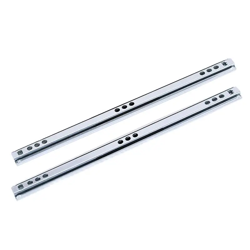 Trilho de Gaveta com Duas Seções Corrediça Esférica Mmini Ultra Estreita Armário de Ferro Calha Bidirecional Largo 17 mm