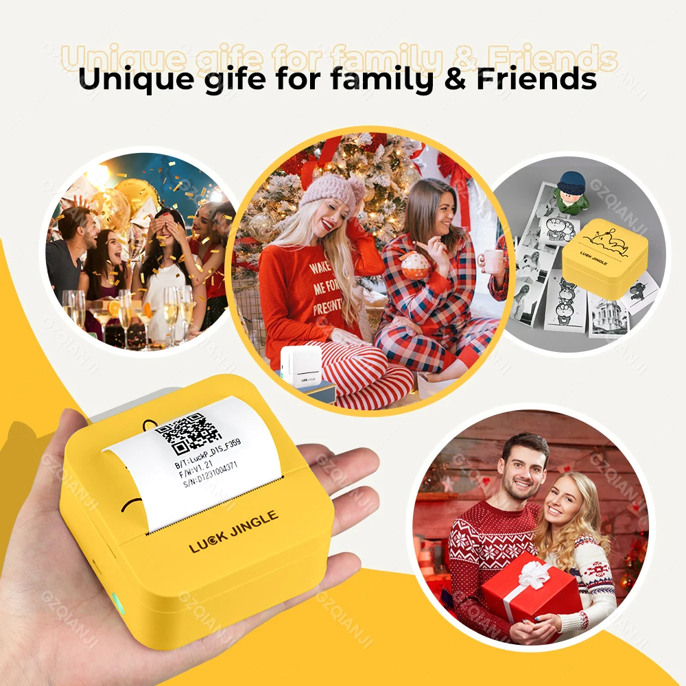 57mm Mini Pocket Thermal Photo Printer Bluetooth Mobile 2inch Bill Receipt Sticker Label Maker Compatible with Android & IOS