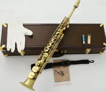 NEW Type Soprano Saxophone Straight Antique Bb Sax With Case