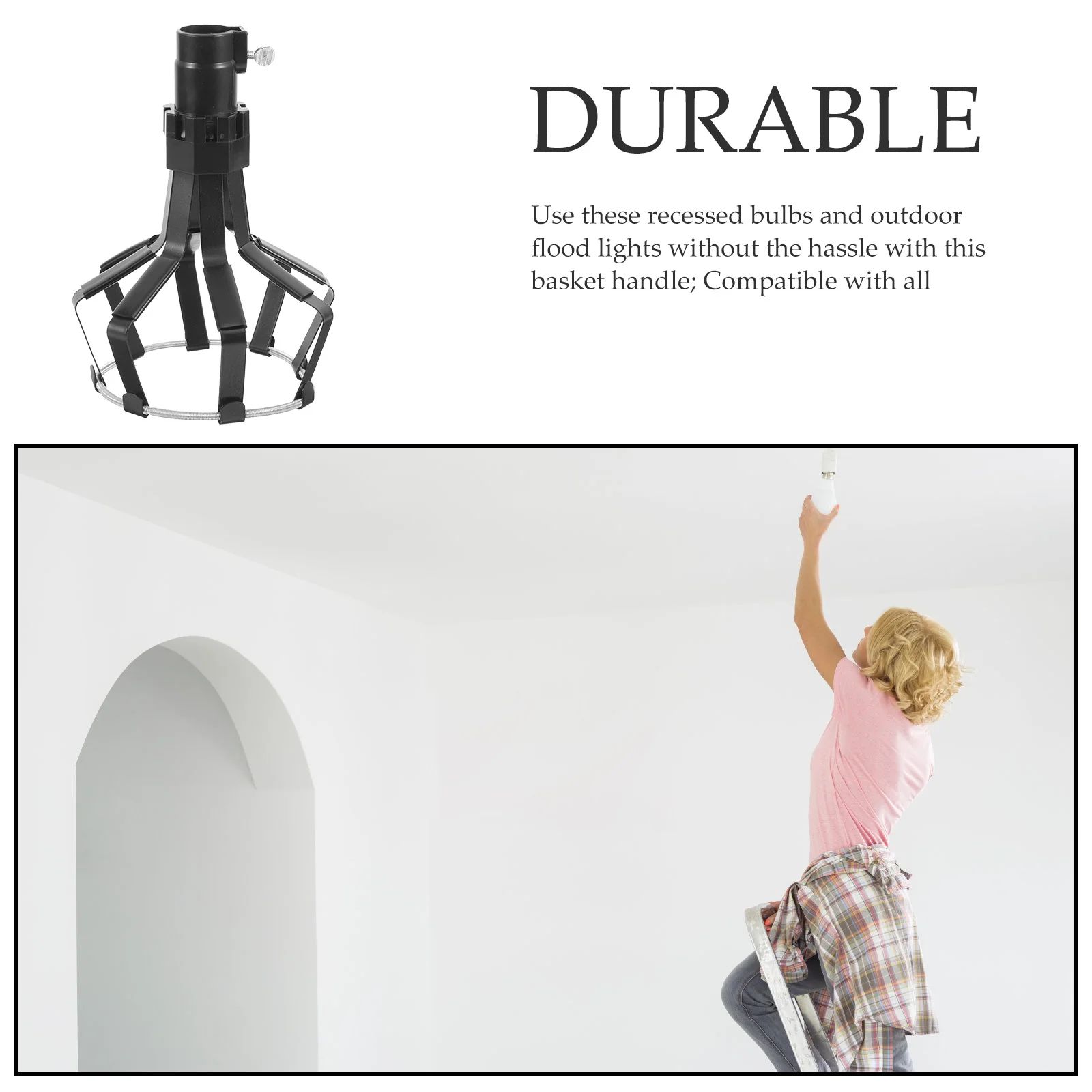 깨진 조명 제거 도구, 매립형 전구, 높은 천장 제거기, 작은 LED, 높은 천장 조명, 전구 교환기