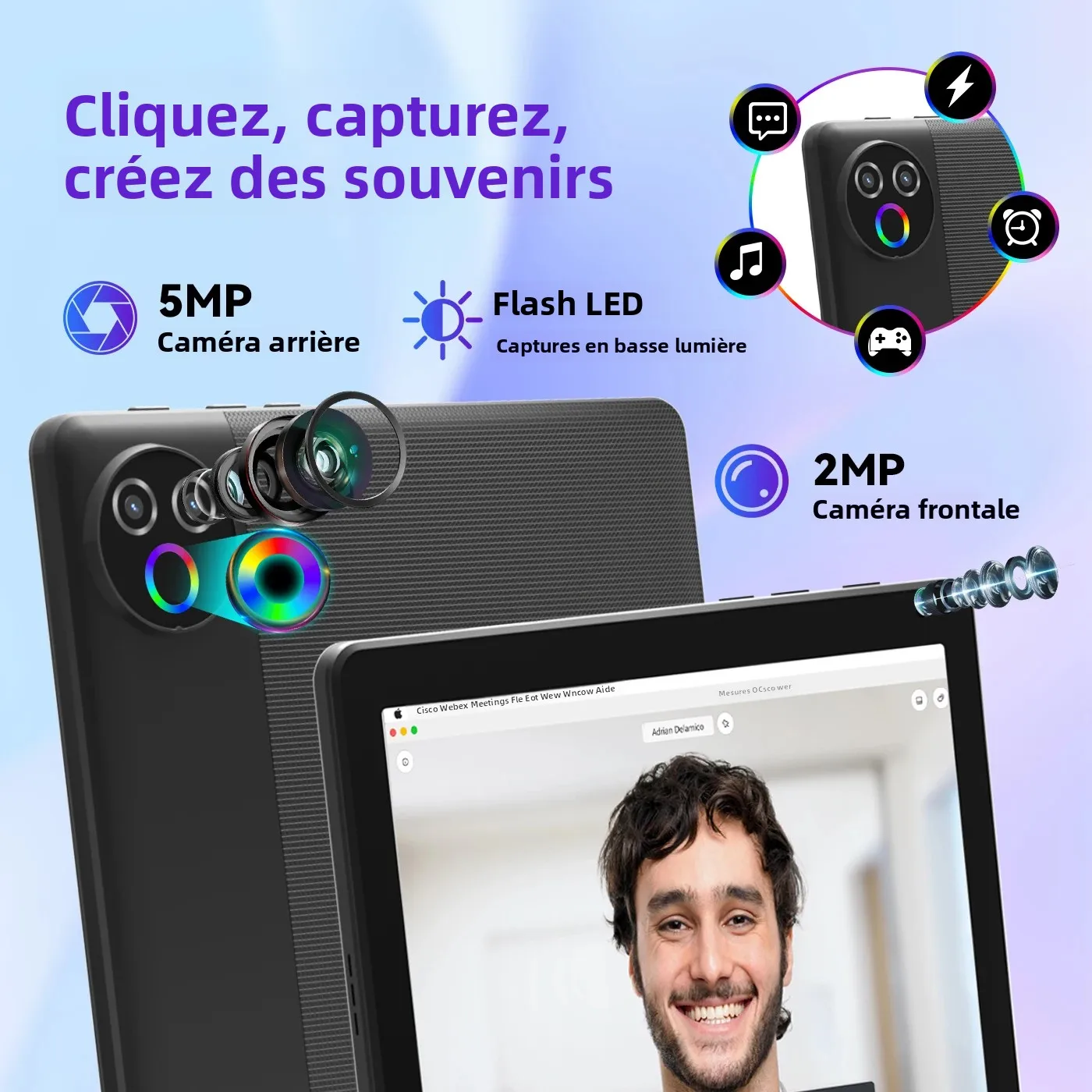 URAO 10-Zoll-Tablet mit Android 15 OS, GMS-zertifiziert, 1,8 GHz, 20 GB RAM, 64 GB ROM, 1 TB erweiterbar, HD-IPS-Touchscreen, Dual-Kamera_voghion.com