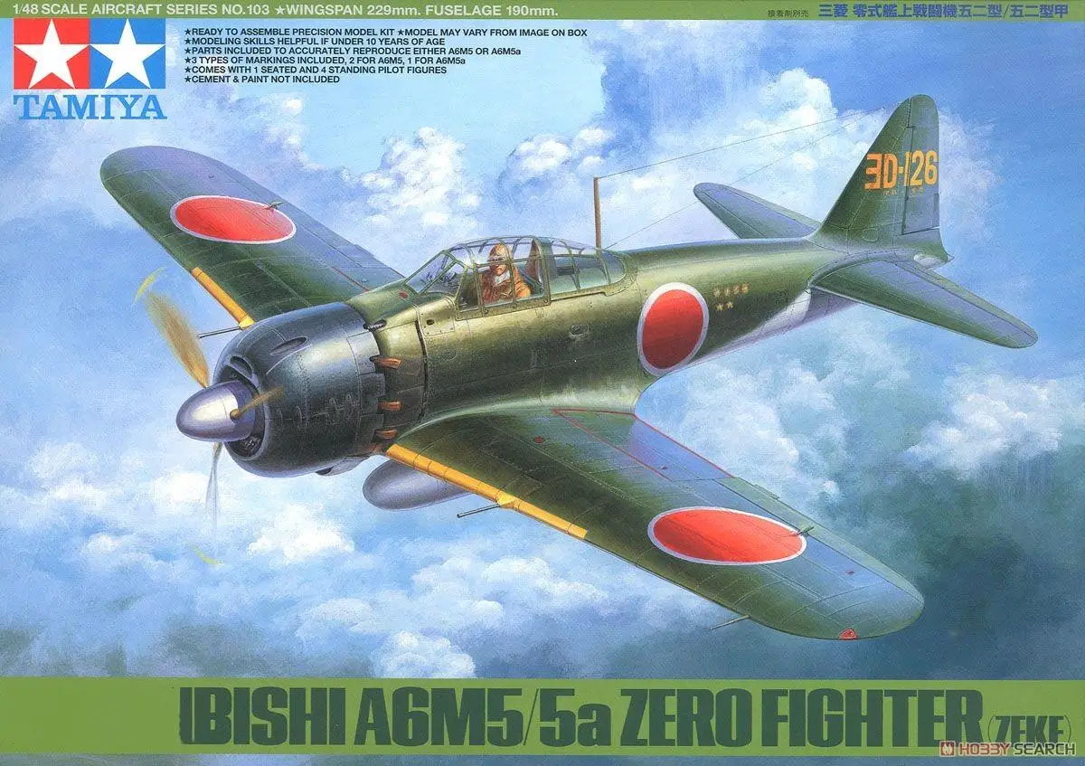 

Набор моделей Tamiya 61103 1/48 Scale A6M5/5A истребитель Зеро (Zeke)