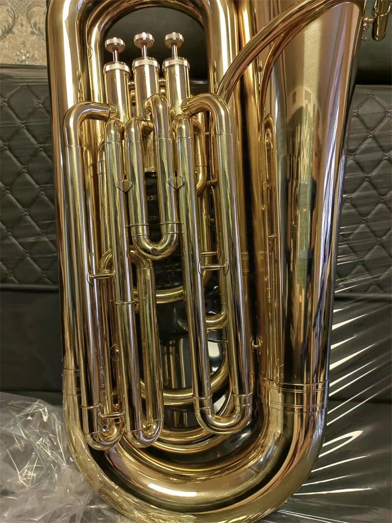 Bb Professional Gold Lacquer Brass Body Tuba