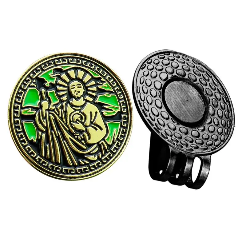Creative Funny Saint Jew Jesus Golfer Ball Marker Golfer Ball Marker Hat Clip Magnetic Plated Alloy Golf Caps Clip Accessories