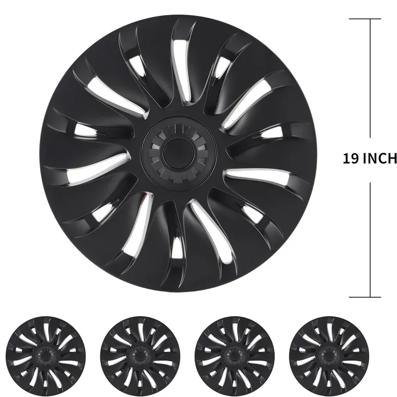 Wheel Hub Caps 4PCS Hub Cap for Tesla Model Y Performance Full Rims Cover 19-Inch Hubcap for Gemini Accessories Wheel Parts wheel hub covers,wheel hub caps