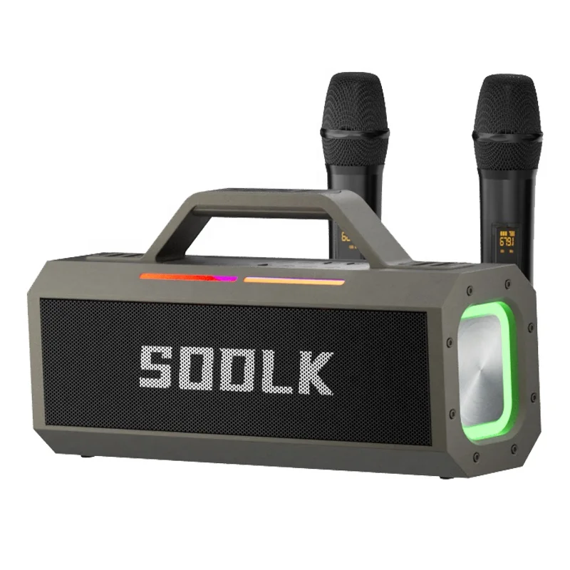 

Wireless Portable Speaker SODLK 150W Rechargeable Sound Box Loud Stereo System with Dual Microphones and Remote Control