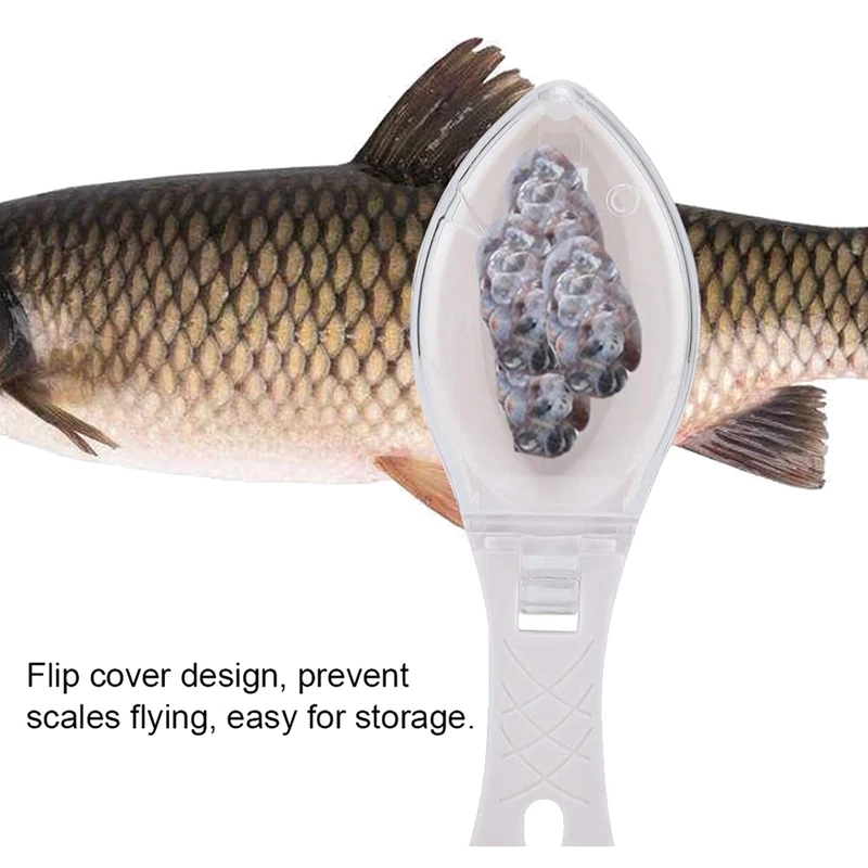 Fish Scale Remover,Kitchen Tool Fish Scale Scraper Fish Skin Cleaning Peeler Brush Scaler With Cover Scale Catcher