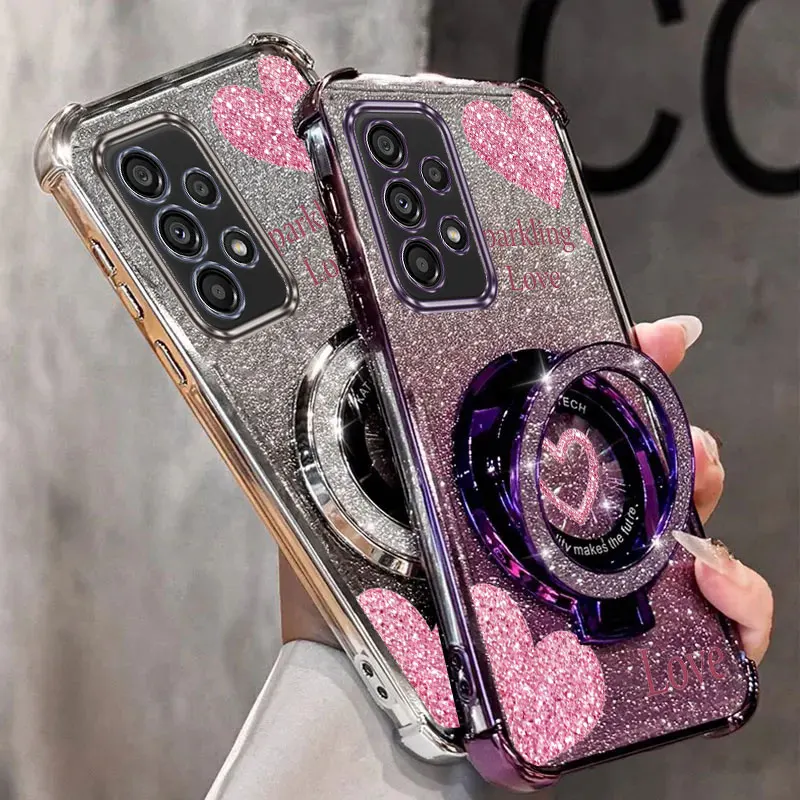 Strap Glitter Schöne Liebe Telefon Halter Fall Für Samsung Galaxy A13 A14 A15 A16 A24 A25 A34 A35 A36 A54 A55 A12 A22 4G 5G – Detail 4