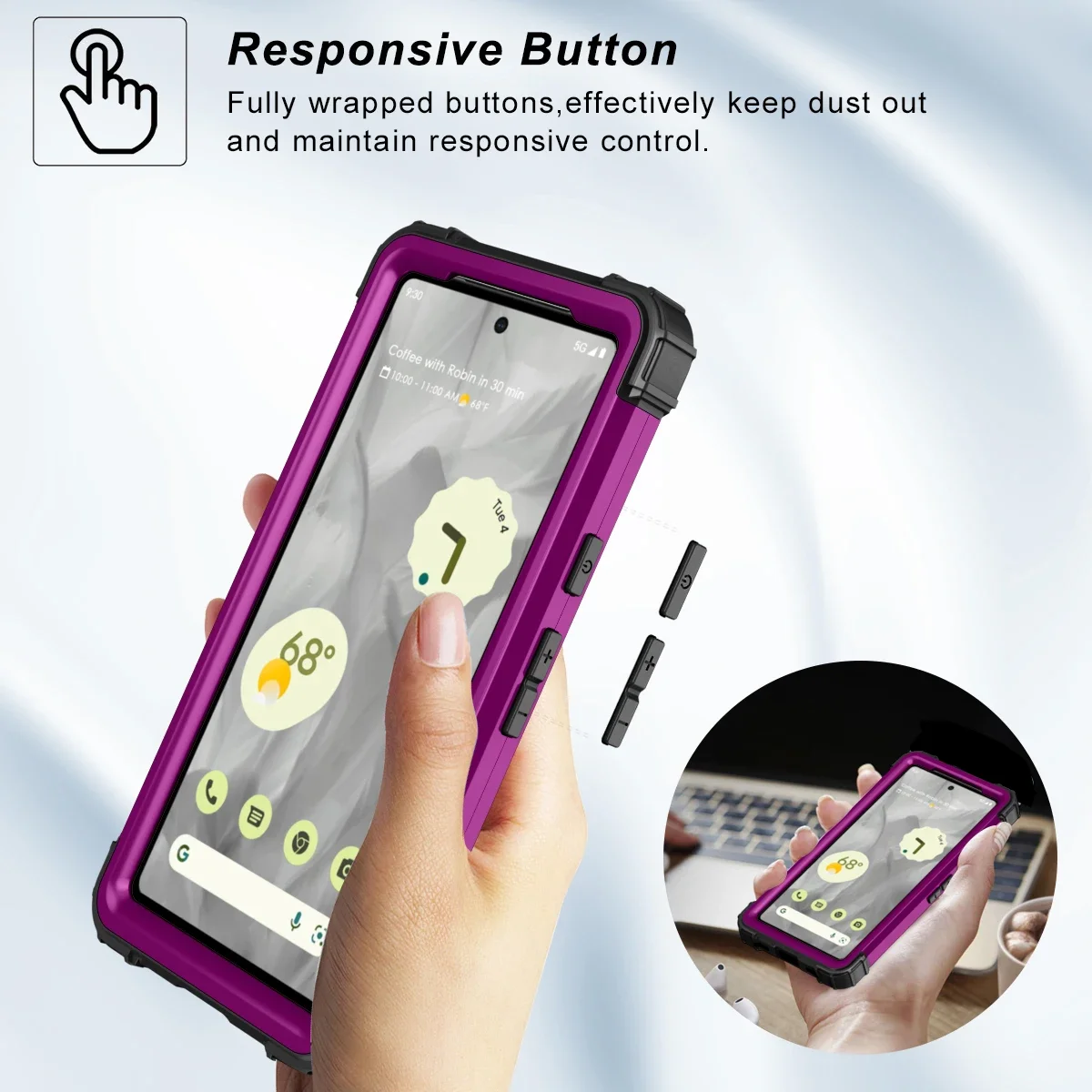 Durable Shockproof Rugged Armor Phone Case with Soft Silicone and Hard Plastic Back Cover
