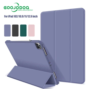펜 슬롯이 있는 2018 2022 케이스, iPad 12.9 2022, iPad 10.9 10 세대, Air 5 Air 4, iPad 7 8 9 세대, 10.2 인치 커버