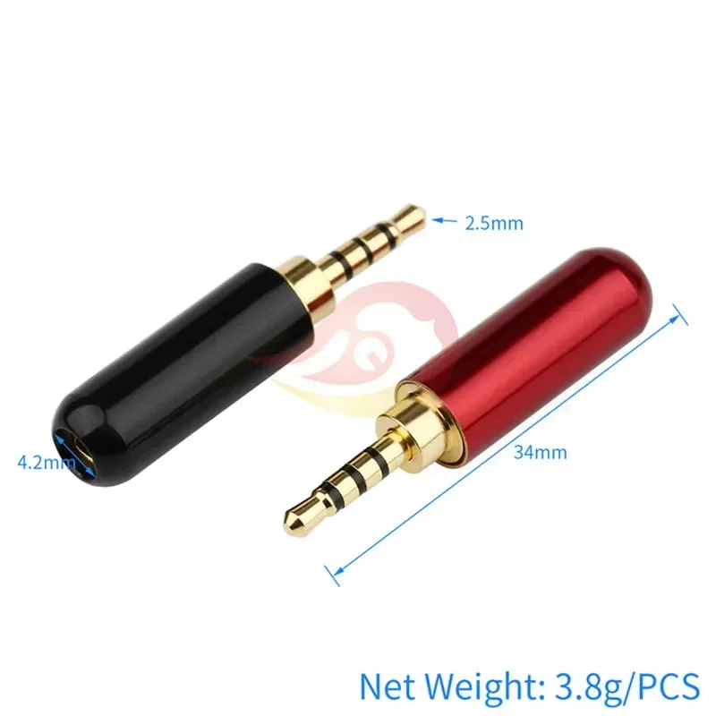 도매 잭 2 5mm 이어폰 플러그 4 극 오디오 2.5mm 커넥터, 가전 DIY 업그레이드 헤드폰 케이블, 금속 합금