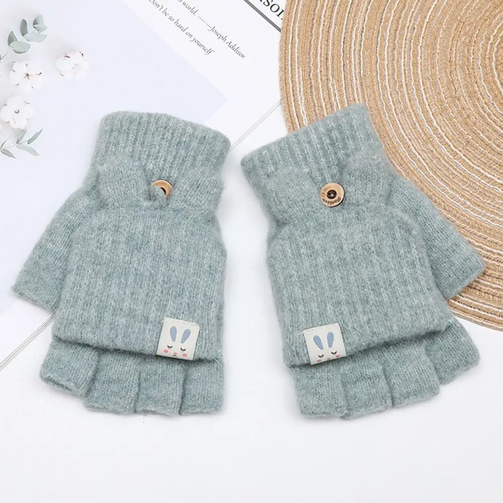 

Утолщенные вязаные перчатки, зимние теплые эластичные кашемировые перчатки, мягкие теплые варежки на полпальца для мужчин и женщин